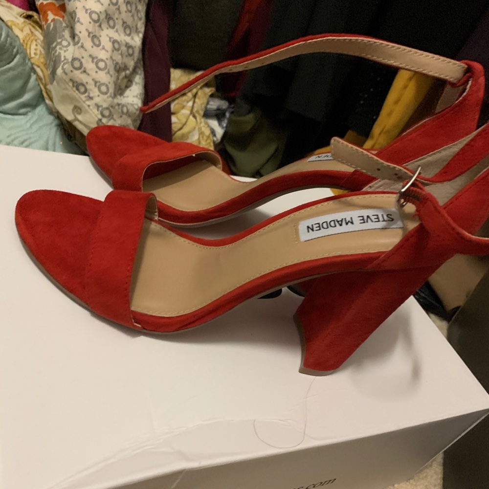 Red Block Heels by Steve Madden